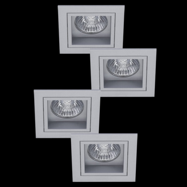 Paulmann 995.79 Premium Quadro Einbauringe Quadratisch GU5.3/GU10 Titan (4er-Set ohne Leuchtmittel)