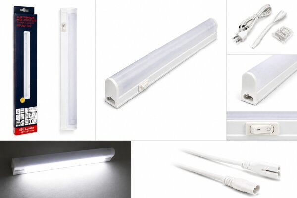 T5 Mini Lichtleiste 8W Unterbauleuchte Schrankleuchte 4000K inkl Zubehoer 314mm