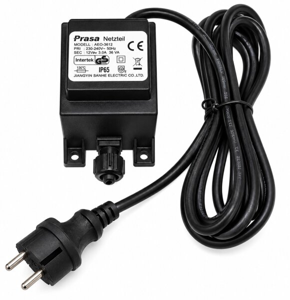 Prasa AEO-3612 Trafo 36VA 12V AC IP65 Netzteil mit Schraubanschluss