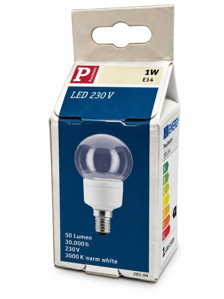 Paulmann 281.04 LED Tropfen 1W E14 50lm 3000K warmweiß klar 230V