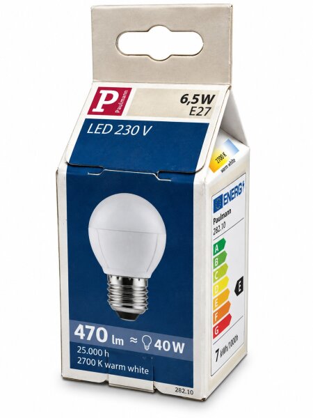 Paulmann 282.10 LED Tropfen 6,5W E27 470lm 2700K warmweiß opal dimmbar