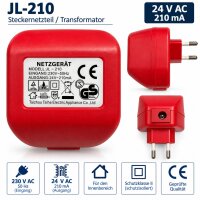 JL-210 Steckernetzteil Trafo 230V auf 24V AC 210mA...