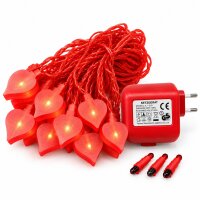 Hartig + Helling 98077 LED Lichterkette Herzen Rot 20...