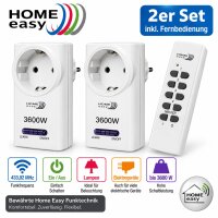 2x Home Easy HE877 Funksteckdose 3600W Weiß +...