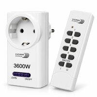 1x Home Easy HE877 Funksteckdose 3600W Weiß +...