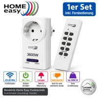 1x Home Easy HE877 Funksteckdose 3600W Weiß +...