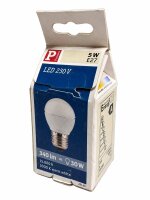Paulmann 281.65 LED Kugellampe E27 5W 340lm 3000K Warmweiß 230V