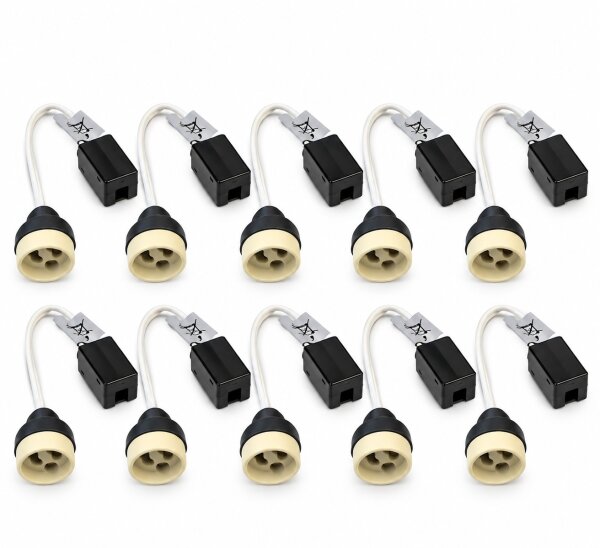 10er Set Paulmann GU10 Fassung Hochvoltfassung 230V Keramik LED Halogen