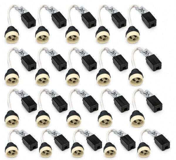 20er Set Paulmann GU10 Fassung Hochvoltfassung 230V Keramik LED Halogen