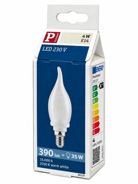 Paulmann 283.07 LED Kerzenlampe E14 4W 390lm 2700K Warmweiß