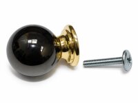 METAFRANC Möbelknopf 28 mm Schwarz Messing poliert...