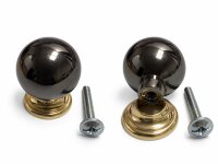 METAFRANC Möbelknopf 28 mm Schwarz Messing poliert...