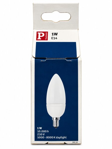 Paulmann 280.16 LED Kerzenlampe E14 1W 230V 5000-8000K Ø40 x 130 mm