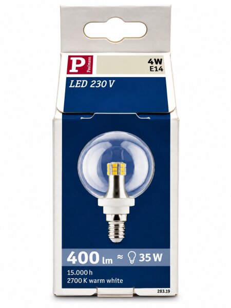 Paulmann 283.19 LED Globe G60 E14 4W 400lm 2700K klar Ø60 x 97 mm