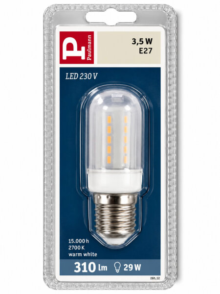 Paulmann 284.12 LED Röhre T30 E27 3,5W 310lm 2700K warmweiß Ø30 x 82 mm