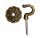 METAFRANC Zierhaken Messing brüniert 38 mm Schraubhaken mit Zierrosette