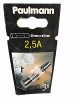 3x Paulmann 979.9979 Feinsicherung T2,5A 5x20mm...