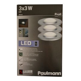 Paulmann 988.72 ALU LED Aufbauleuchten Laminat Wand Einbaulampen 3x3W 98872