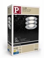 Paulmann LED Boden - Wand Einbauleuchten Set IP44 3x3W...