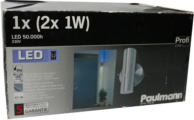 Paulmann Profi-LED-Spot Bicolor – 2x1W, IP44, 230V, In Gebürstetem Nickel – Ideal Für Außen- & Feuchtraumbeleuchtung