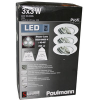 Paulmann Profi Line Einbauleuchten Feuchtr&auml;ume geeignet  3x3 W LED, 230V, Wei&szlig;,  987.27 - 98727