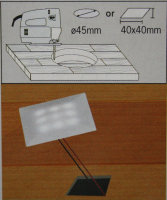 Paulmann 988.62 Profi Line Einbauleuchten UpDownlight Quadro, f&uuml;r Feuchtr&auml;ume geeignet  3x1 W LED, Laminat