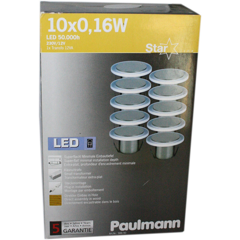 LED Einbaulampen 100mm Ø 3x3,5W Einbauleuchten Eisen gebürstet 230V GU10 Spots 