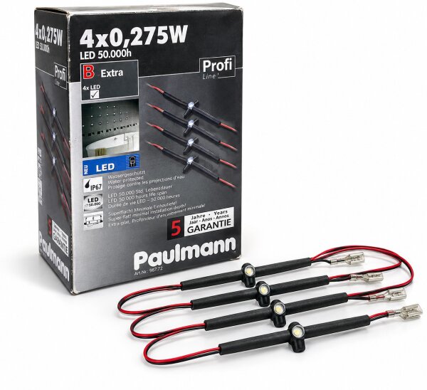 Paulmann Profi Line Crosslight 987.72 LED Fliesenleuchten Ergänzungsset 4x0,275W IP67