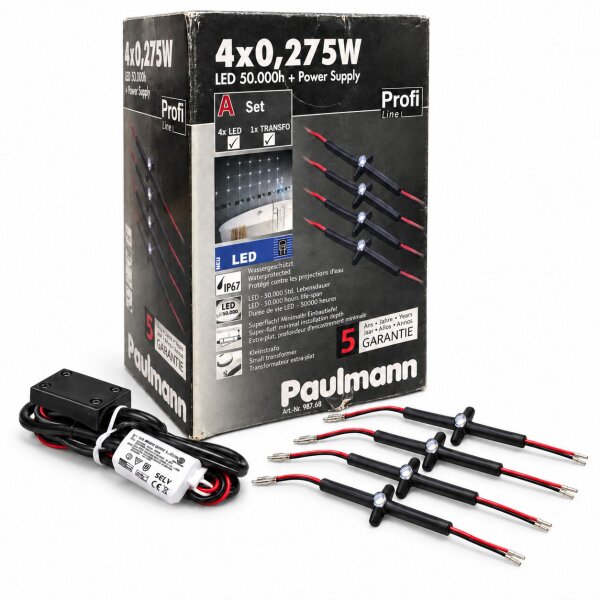 Paulmann Profi Line Crosslight LED Fliesenleuchten 987.68 4x0,275W 8000K IP67