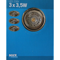 NICE PRICE 3322 LED 3x3,5W Einbauleuchten Eisen...